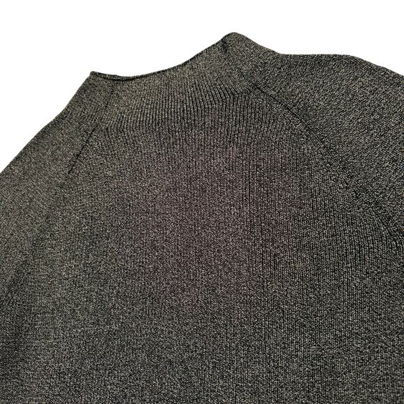 The Fisher Project Mock Neck Marled Knit Crop Sweater Gray Black - Size Medium - Picture 7 of 8